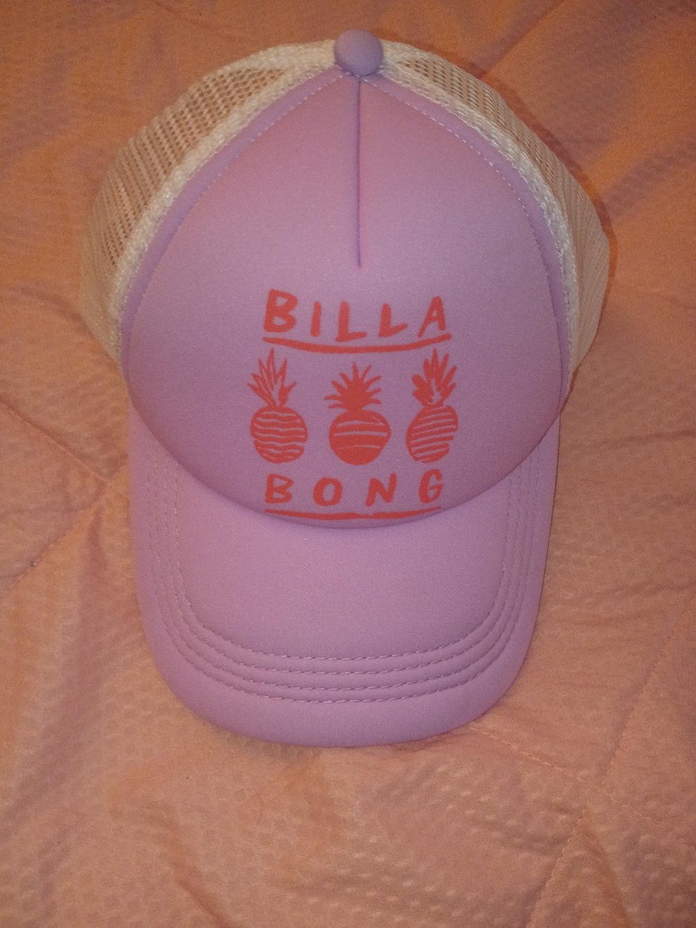 Billabong Pink and White Pineapple Trucker Hat BNWOT